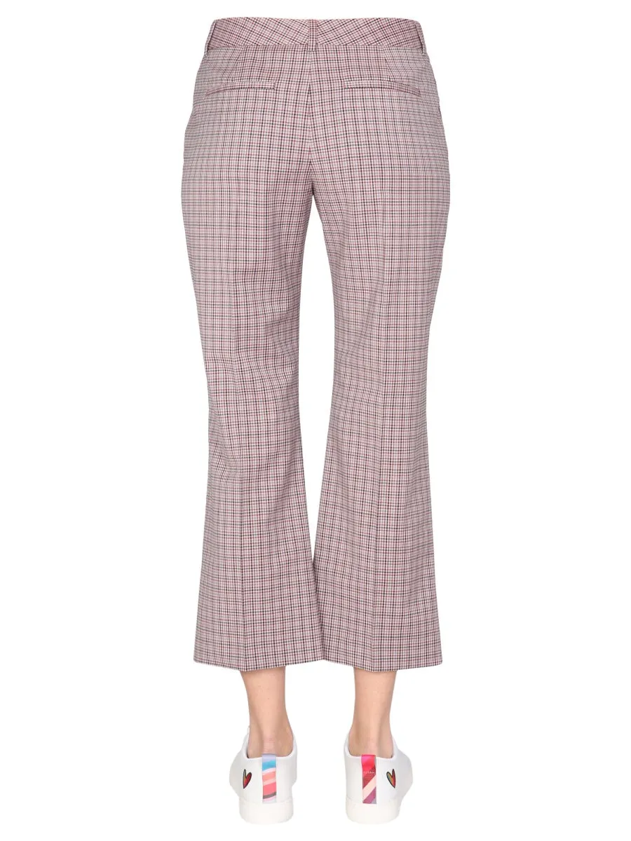 PS Paul Smith Checked Flared Cropped Trousers