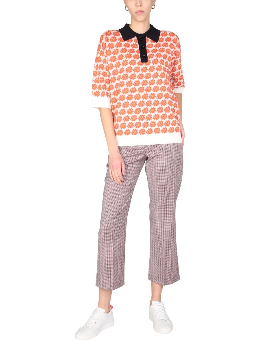 PS Paul Smith Checked Flared Cropped Trousers