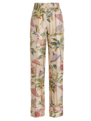 REDValentino Allover Graphic Printed Straight Leg Pants