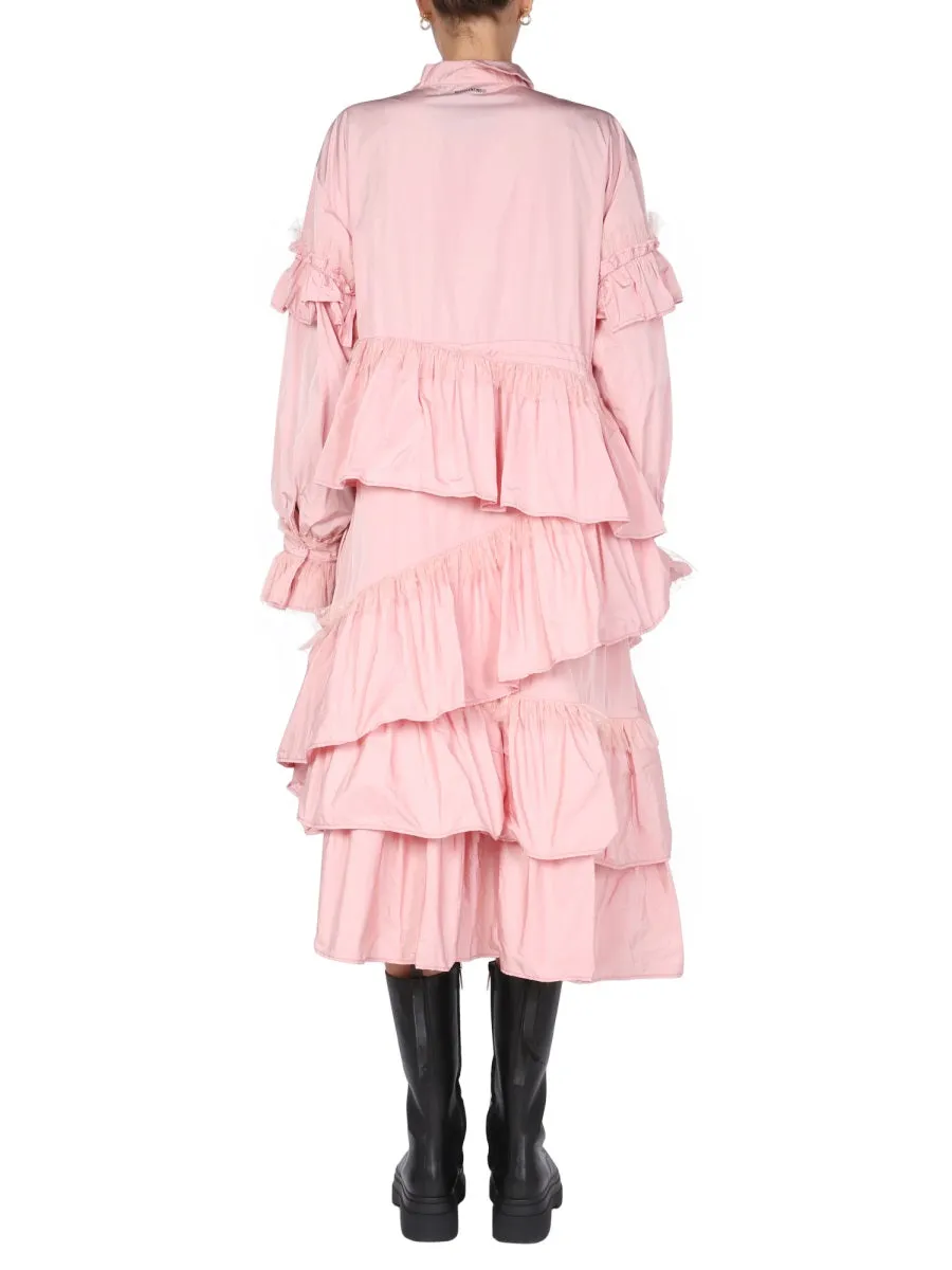 REDValentino Asymmetric Ruffled Taffeta Dress
