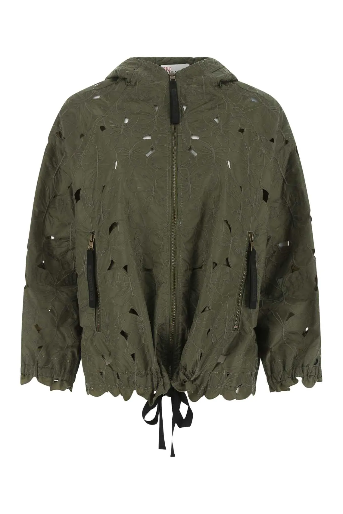 REDValentino Butterfly Cut-Out Drawstring Hooded Jacket