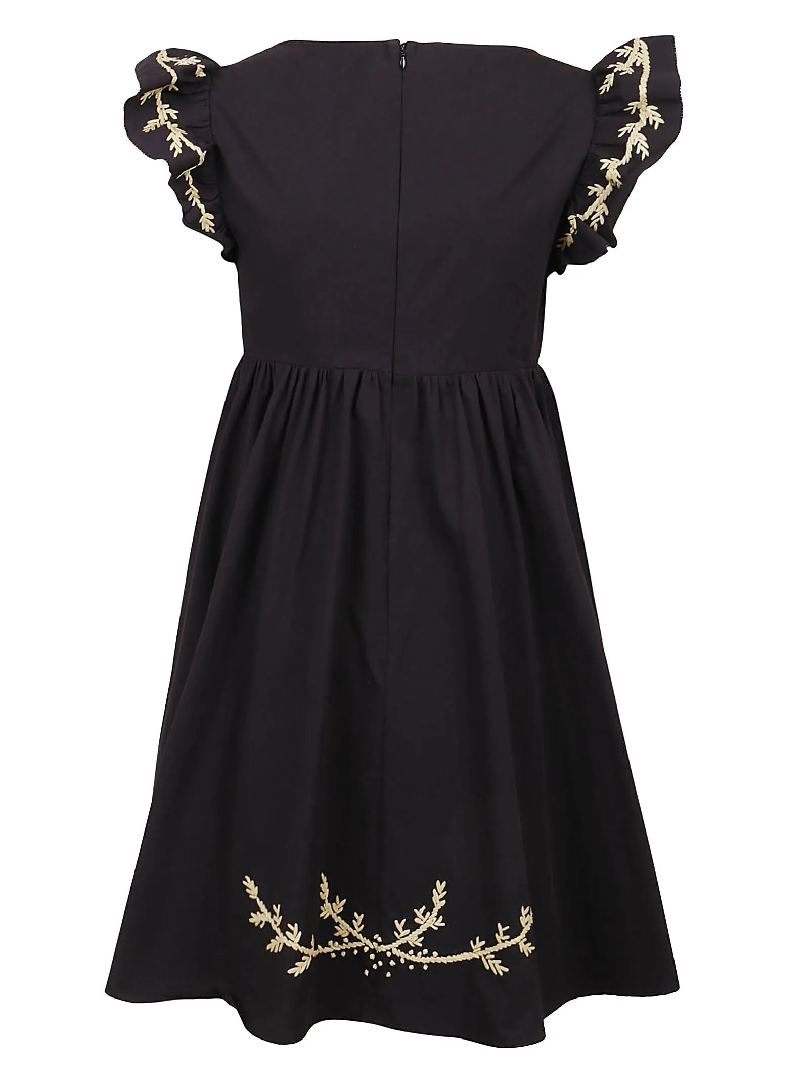 REDValentino Embroidered Square-Neck Mini Dress