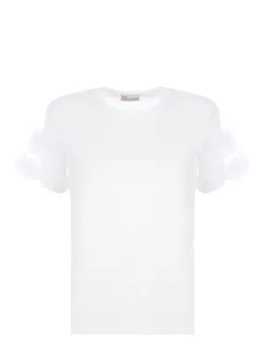 REDValentino Lace Detailed Crewneck T-Shirt