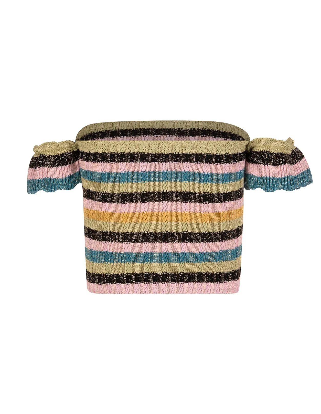 REDValentino Off-Shoulder Striped Cropped Top