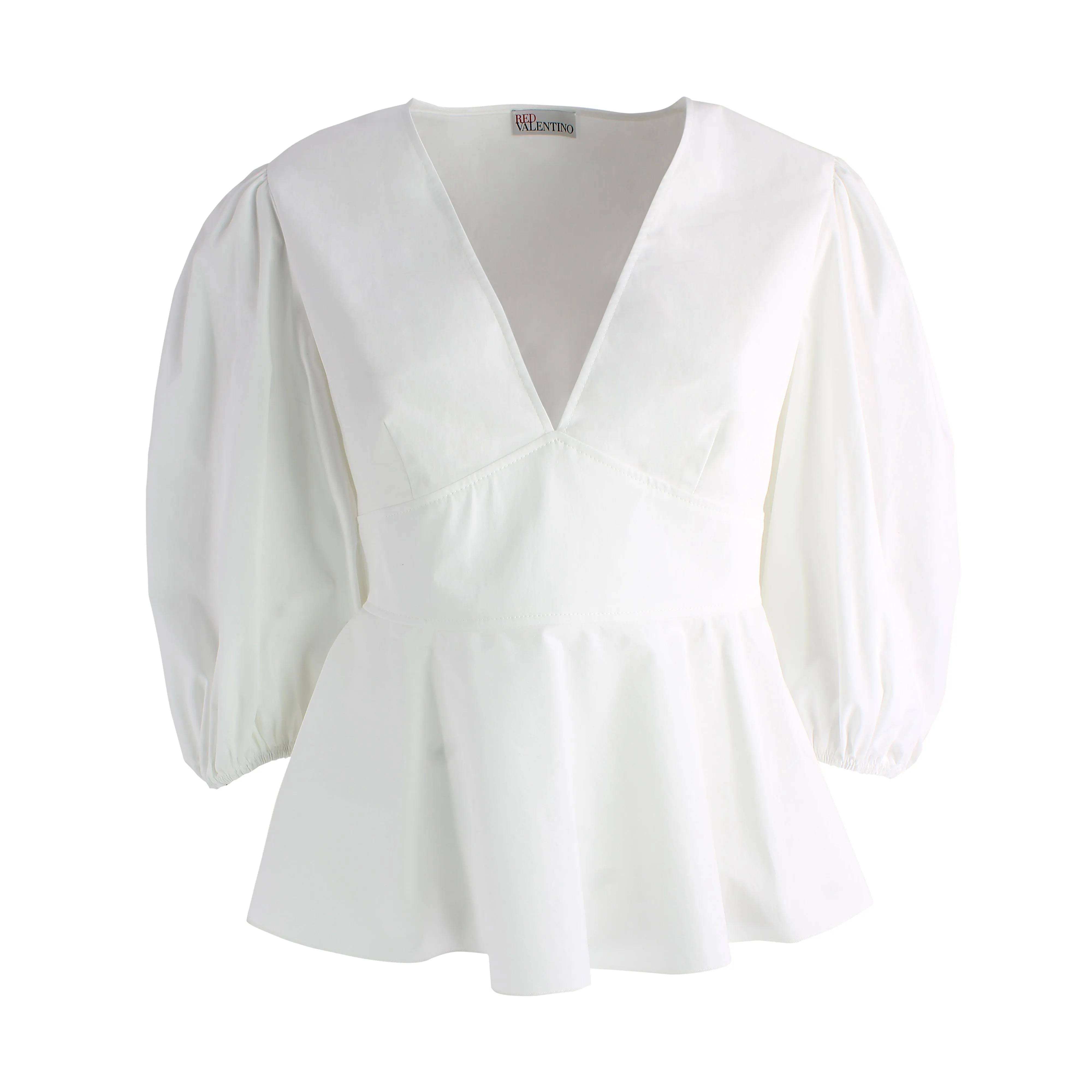 REDValentino Puff Sleeved Poplin Top
