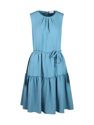 REDValentino Sleeveless Drawstring Crewneck Dress