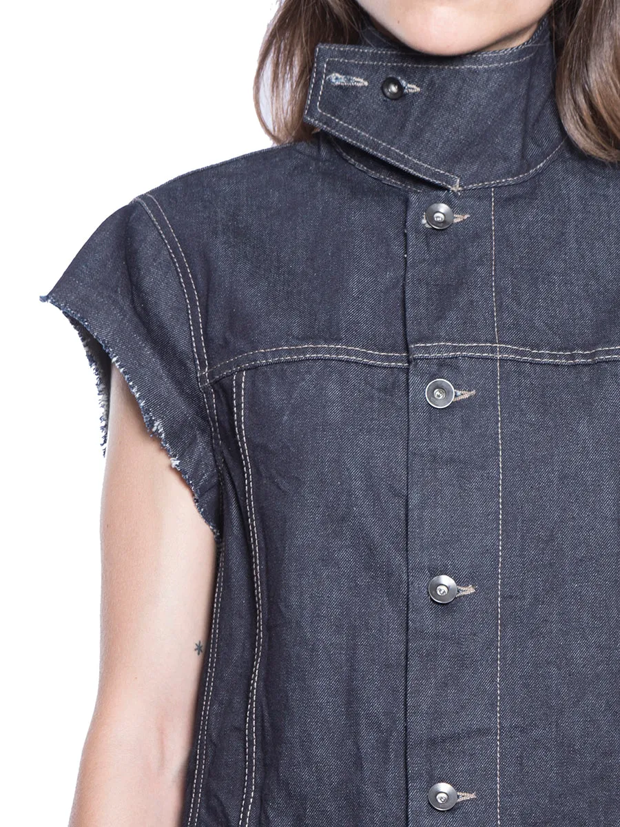 Rick Owens DRKSHDW Buttoned High Neck Jacket