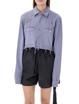 Rick Owens DRKSHDW Frayed Detailed Denim Jacket