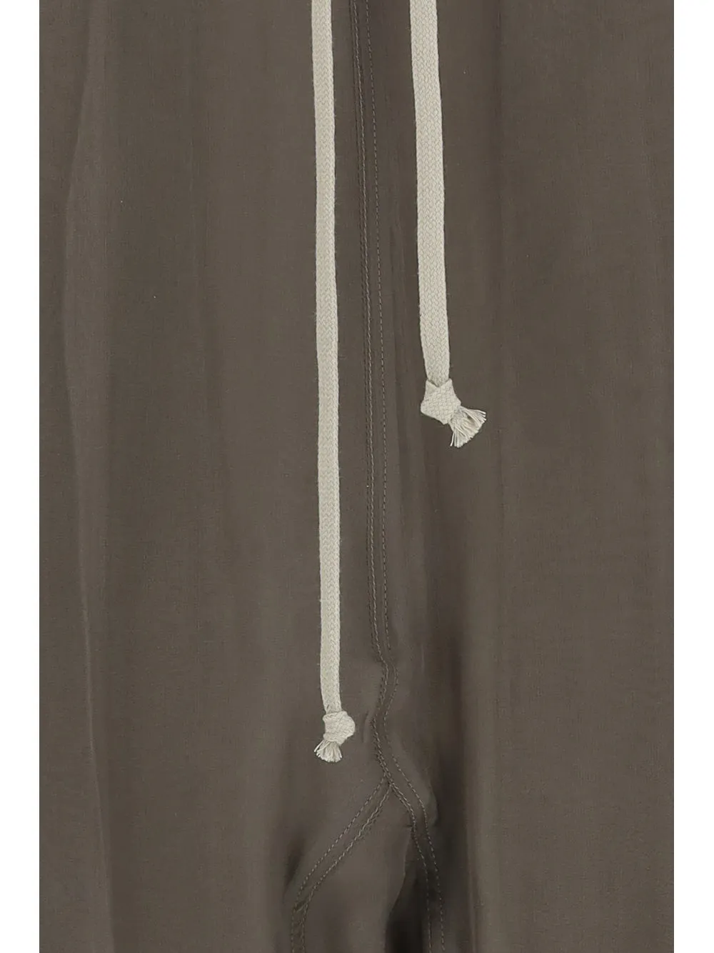 Rick Owens Drop-Crotch Drawstring Cropped Trousers