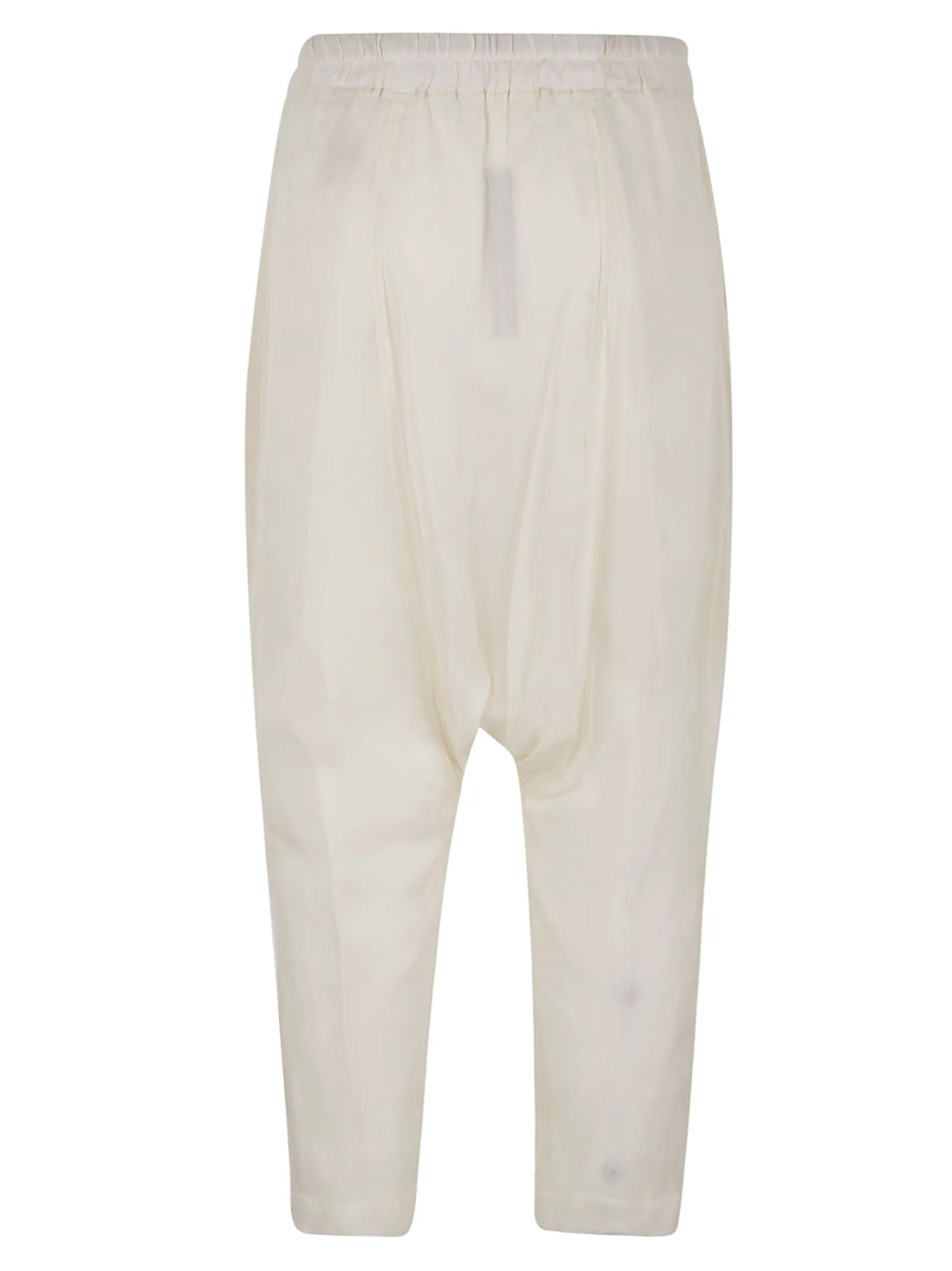Rick Owens Drop-Crotch Drawstring Cropped Trousers