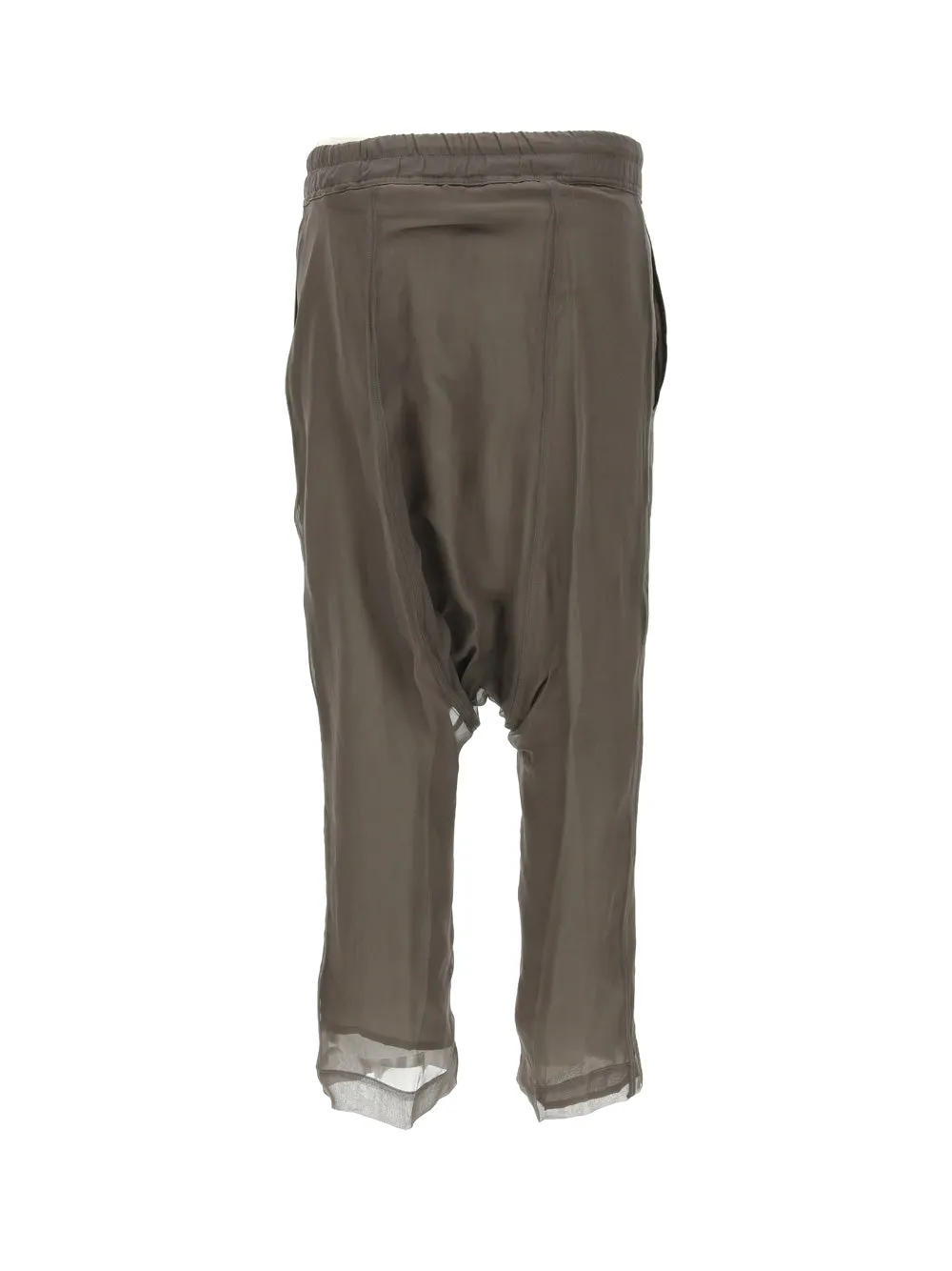 Rick Owens Drop-Crotch Drawstring Cropped Trousers