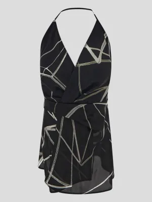 Rick Owens Graphic-Printed V-Neck Top