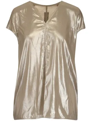 Rick Owens Metallic Effect V-Neck T-Shirt