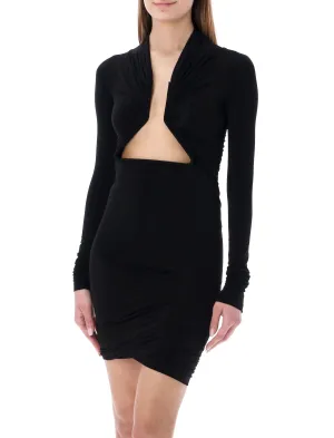 Rick Owens Ruched Open Neck Long Sleeved Top