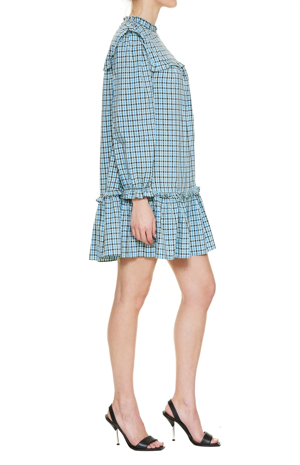 Rixo Elena Checked Print Mini Dress