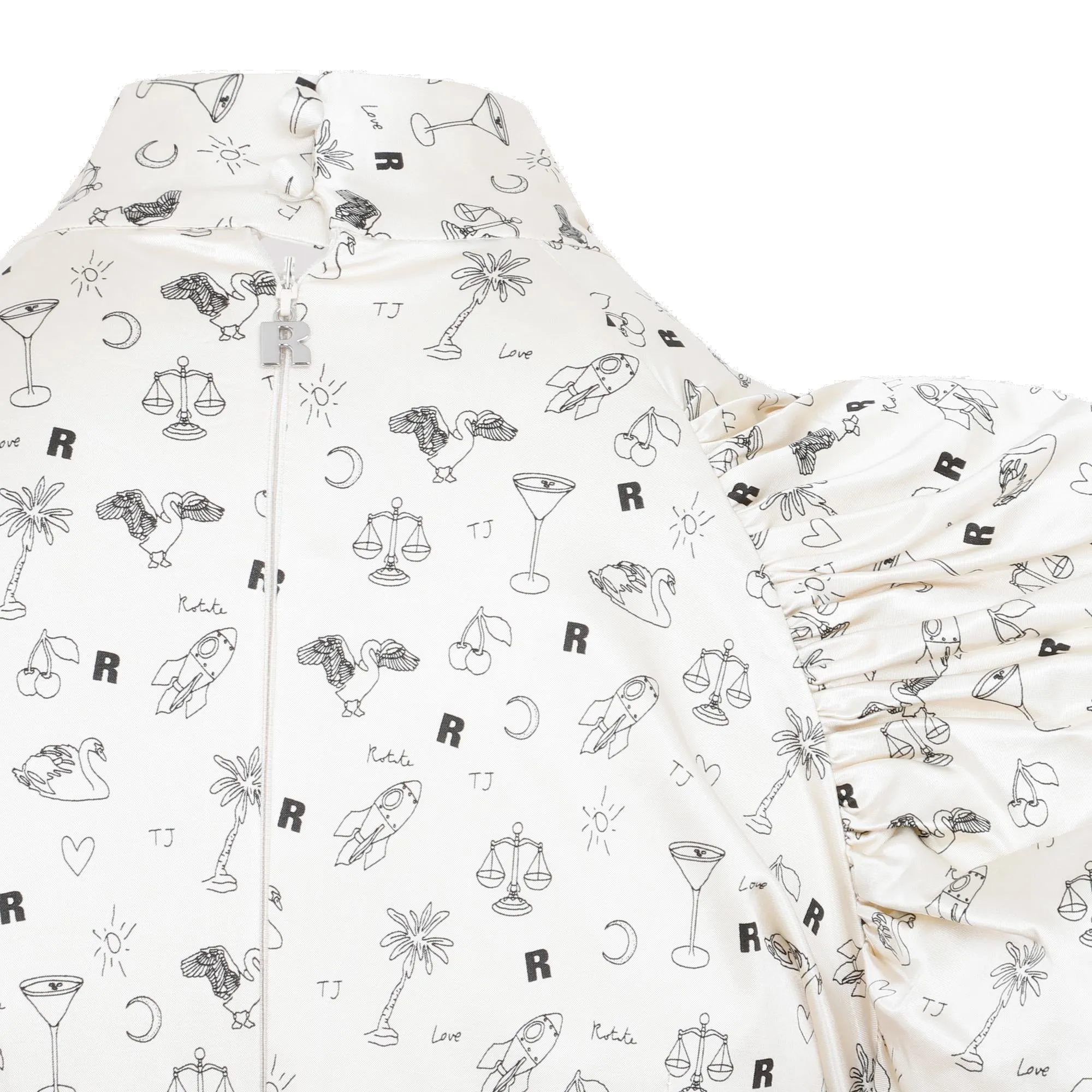 ROTATE Allover Contrast Print Mini Dress