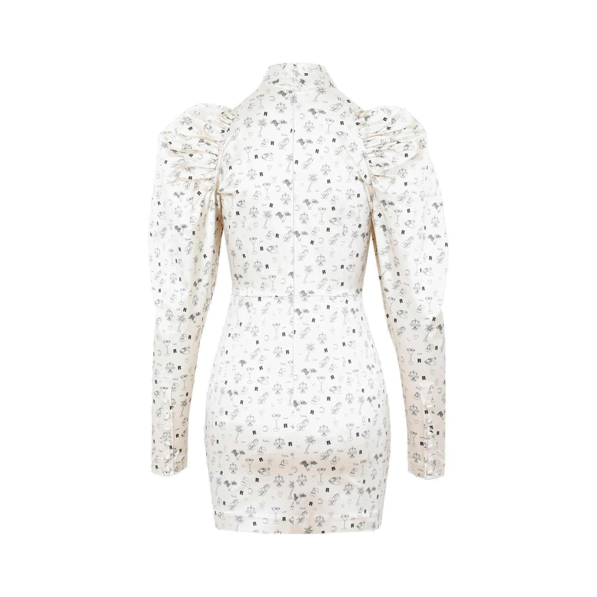ROTATE Allover Contrast Print Mini Dress