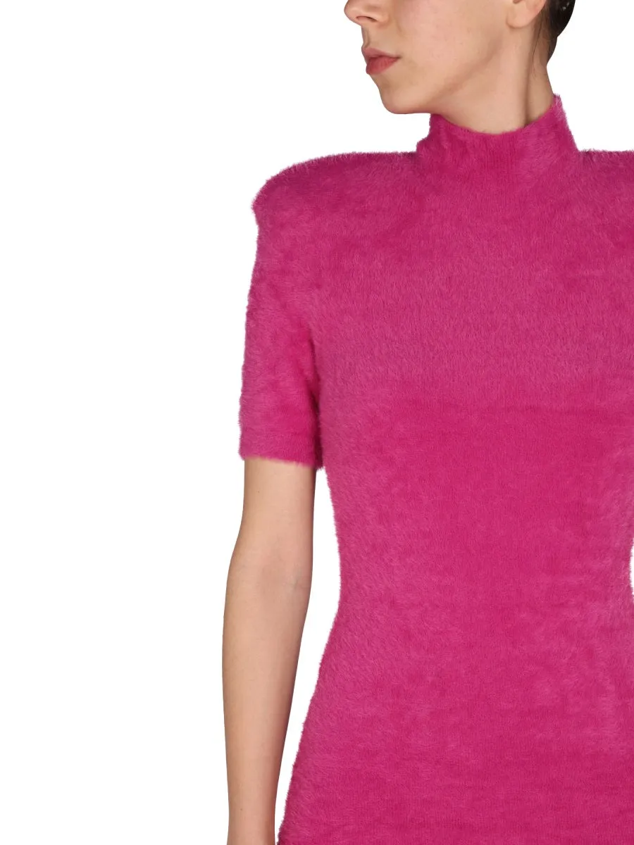 ROTATE Halima Mockneck Short Sleeved Dress