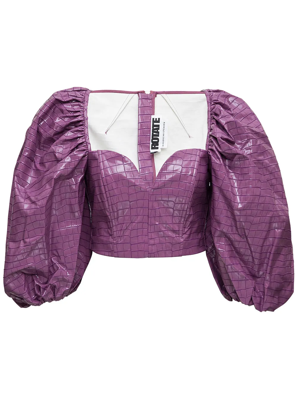 ROTATE Irina Puff Sleeved Cropped Top