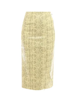 ROTATE Slim Cut Snakeskin-Print Skirt