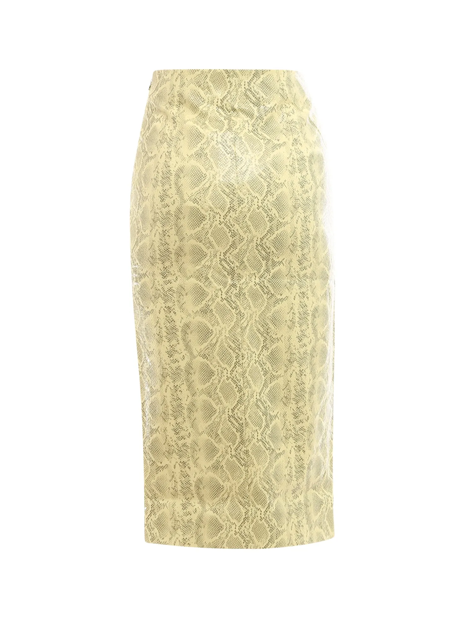 ROTATE Slim Cut Snakeskin-Print Skirt
