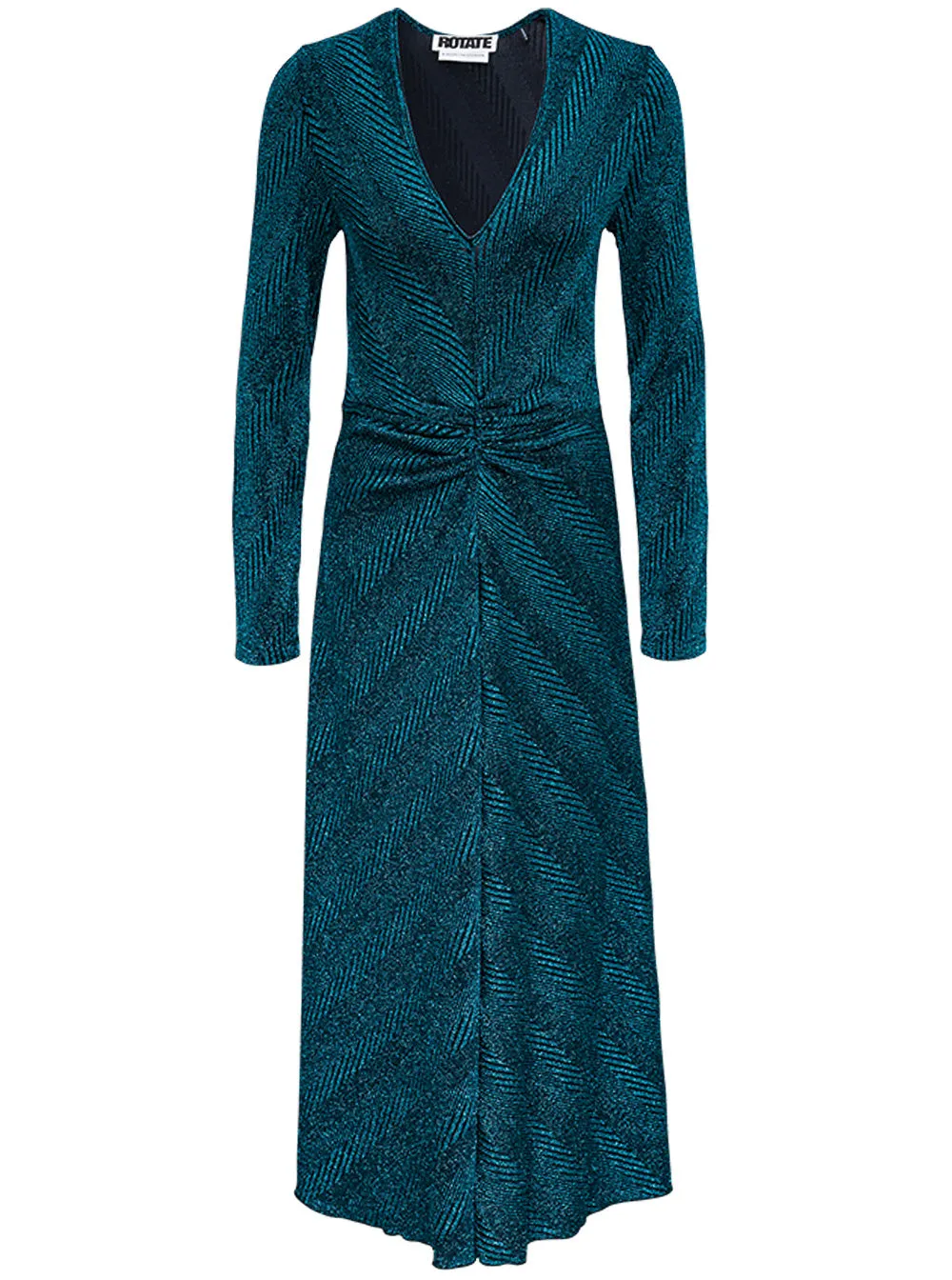ROTATE V-Neck Long-Sleeved Maxi Dress