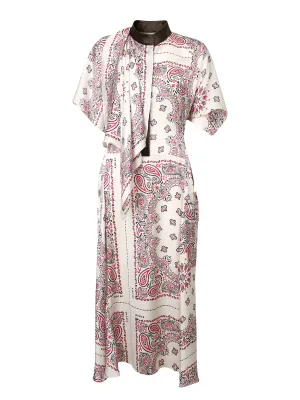 Sacai Bandana Printed Drawstring Midi Dress