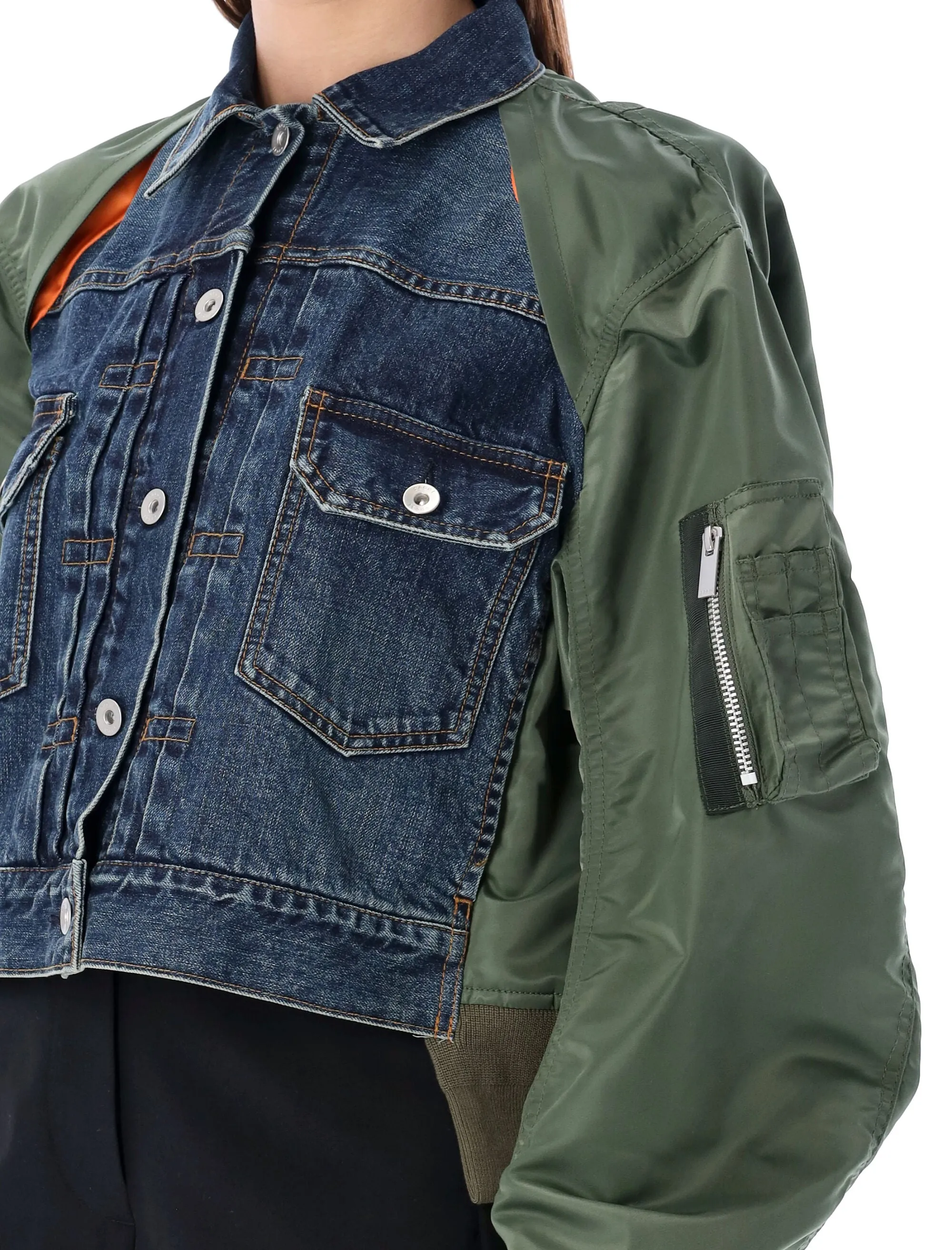 Sacai Buttoned Long-Sleeved Bomber Jacket