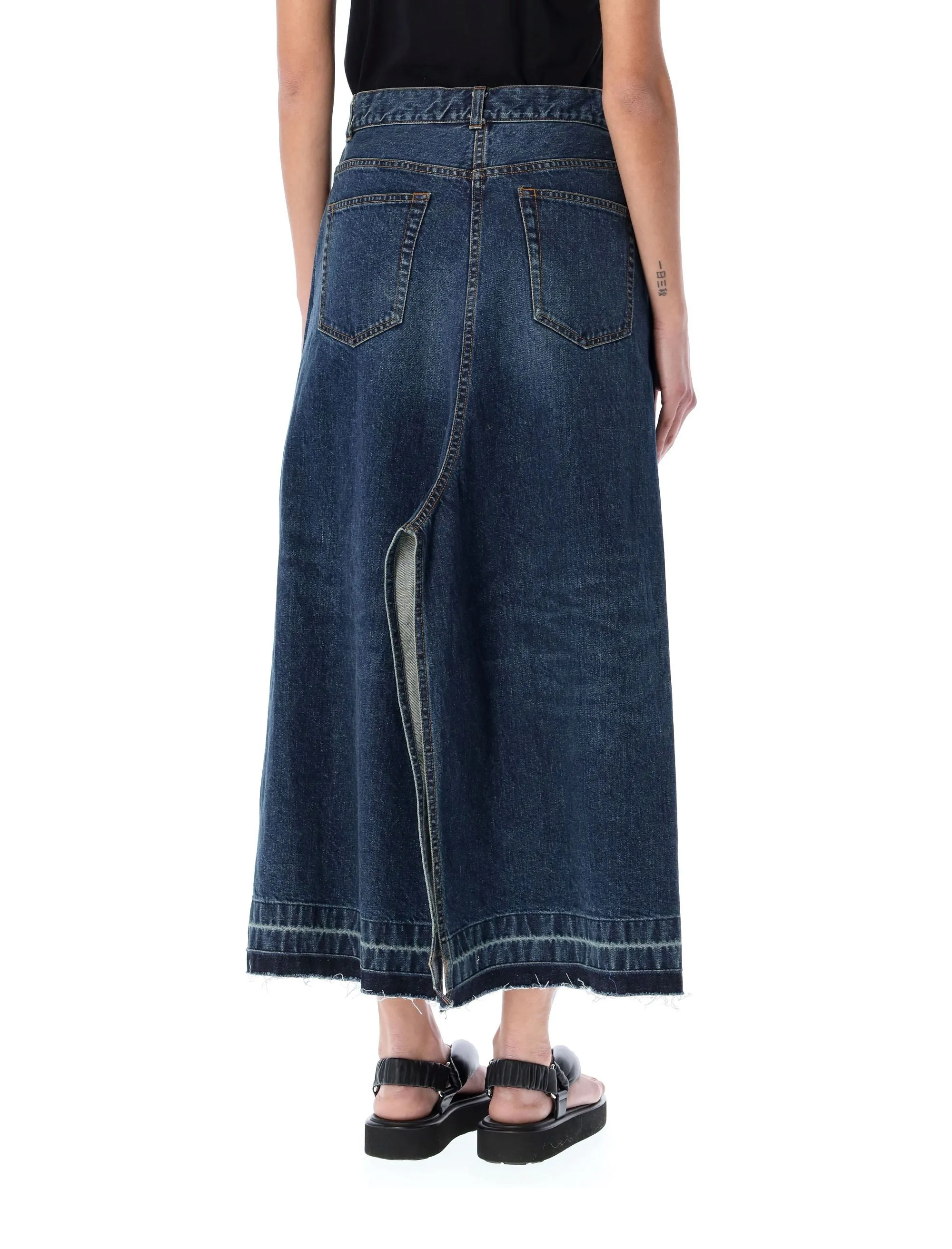 Sacai Layered Buttoned Denim Skirt