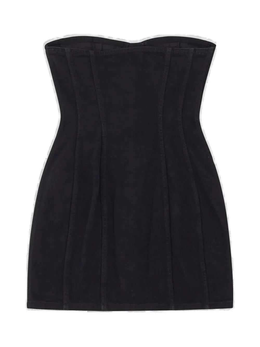 Saint Laurent Button Detailed Strapless Dress