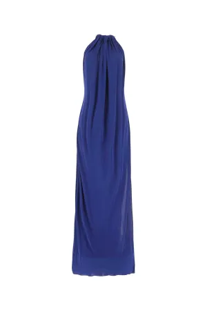 Saint Laurent Cut-Out Halterneck Ruched Maxi Dress
