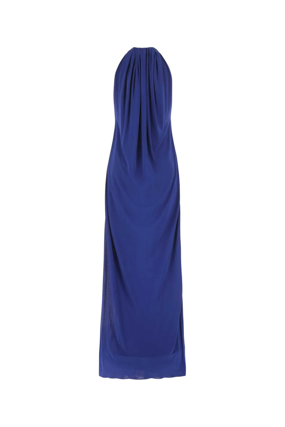Saint Laurent Cut-Out Halterneck Ruched Maxi Dress