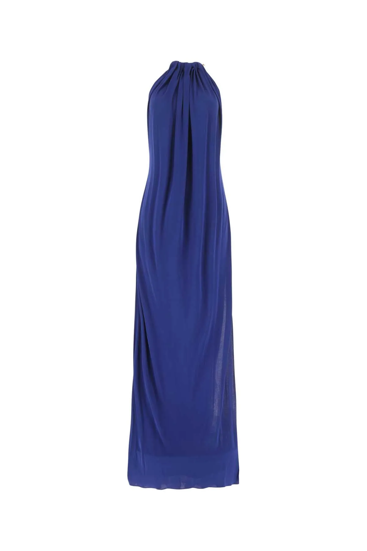 Saint Laurent Cut-Out Halterneck Ruched Maxi Dress