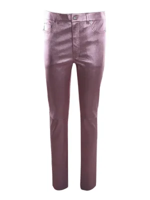 Saint Laurent High Waist Metallic-Finish Trousers