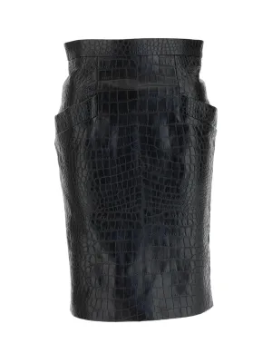 Saint Laurent High Waist Mini Pencil Skirt