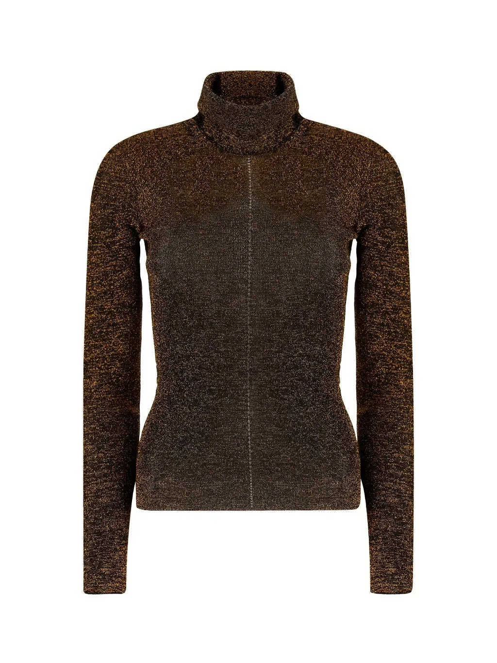 Saint Laurent Metallic Turtleneck Knitted Top