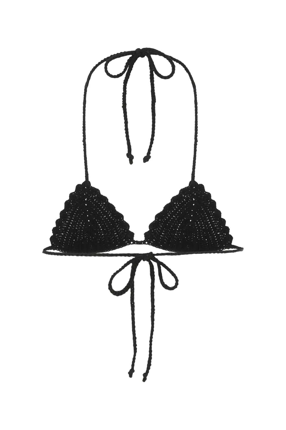 Saint Laurent Triangle Crochet Bikini Top