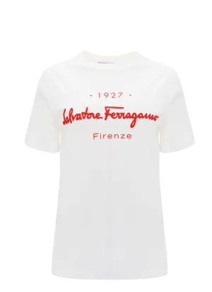 Salvatore Ferragamo Logo Printed Crewneck T-Shirt