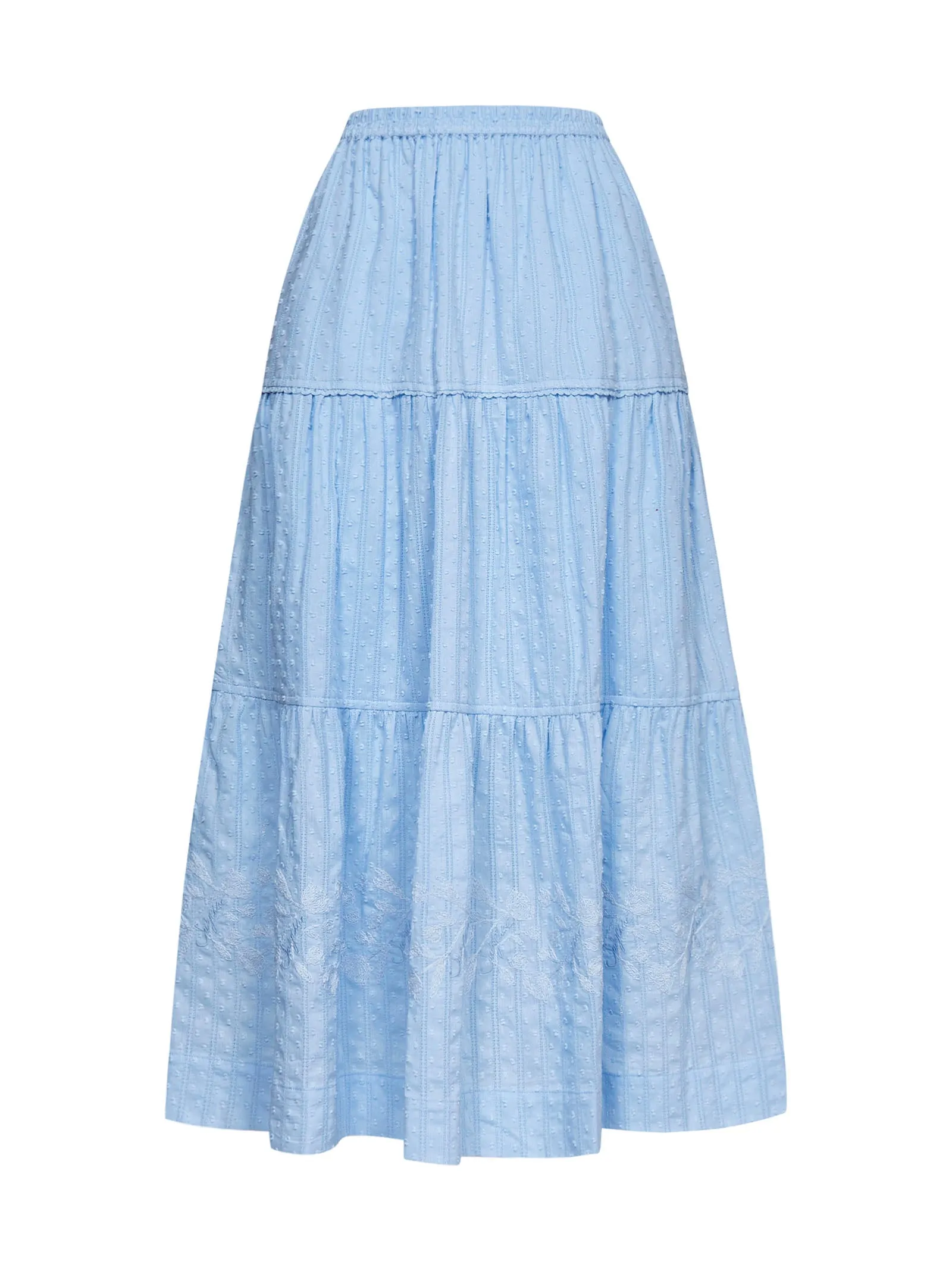 See By Chlo Floral Embroidered Midi Skirt