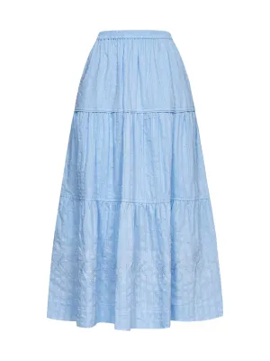 See By Chlo Floral Embroidered Midi Skirt