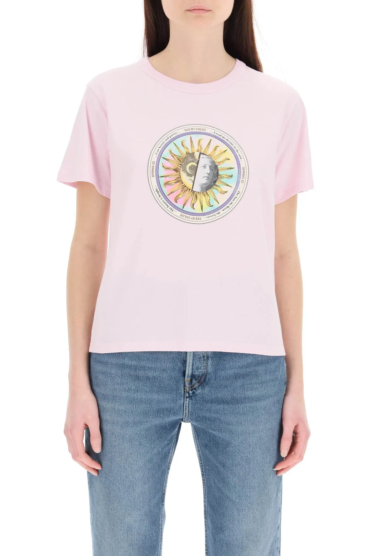 See By Chlo Graphic Printed Crewneck T-Shirt