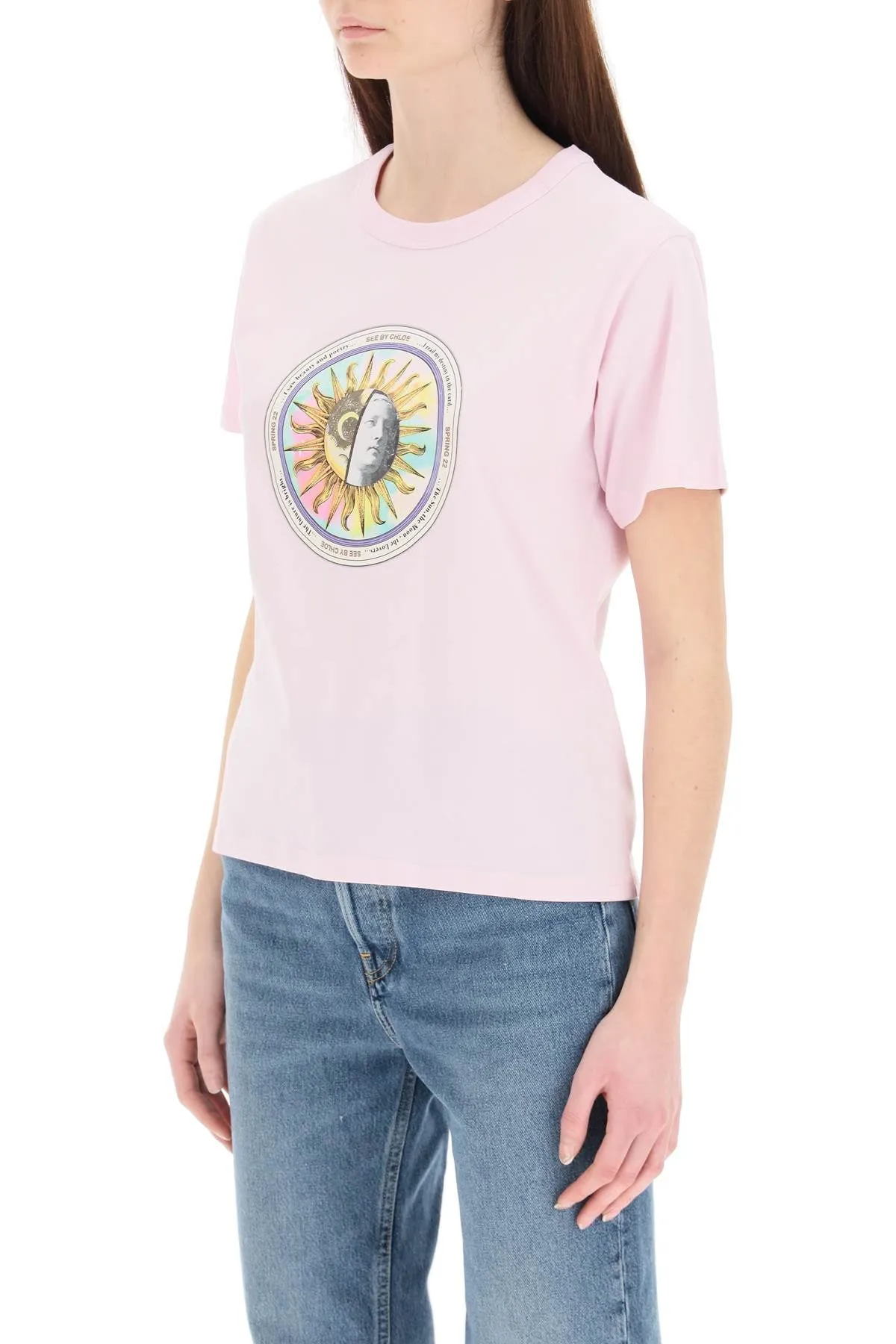 See By Chlo Graphic Printed Crewneck T-Shirt