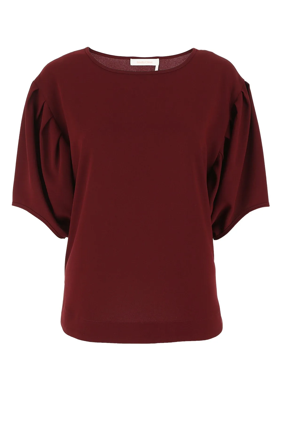 See By Chlo Puff Sleeve Draped Top