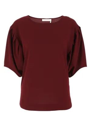 See By Chlo Puff Sleeve Draped Top
