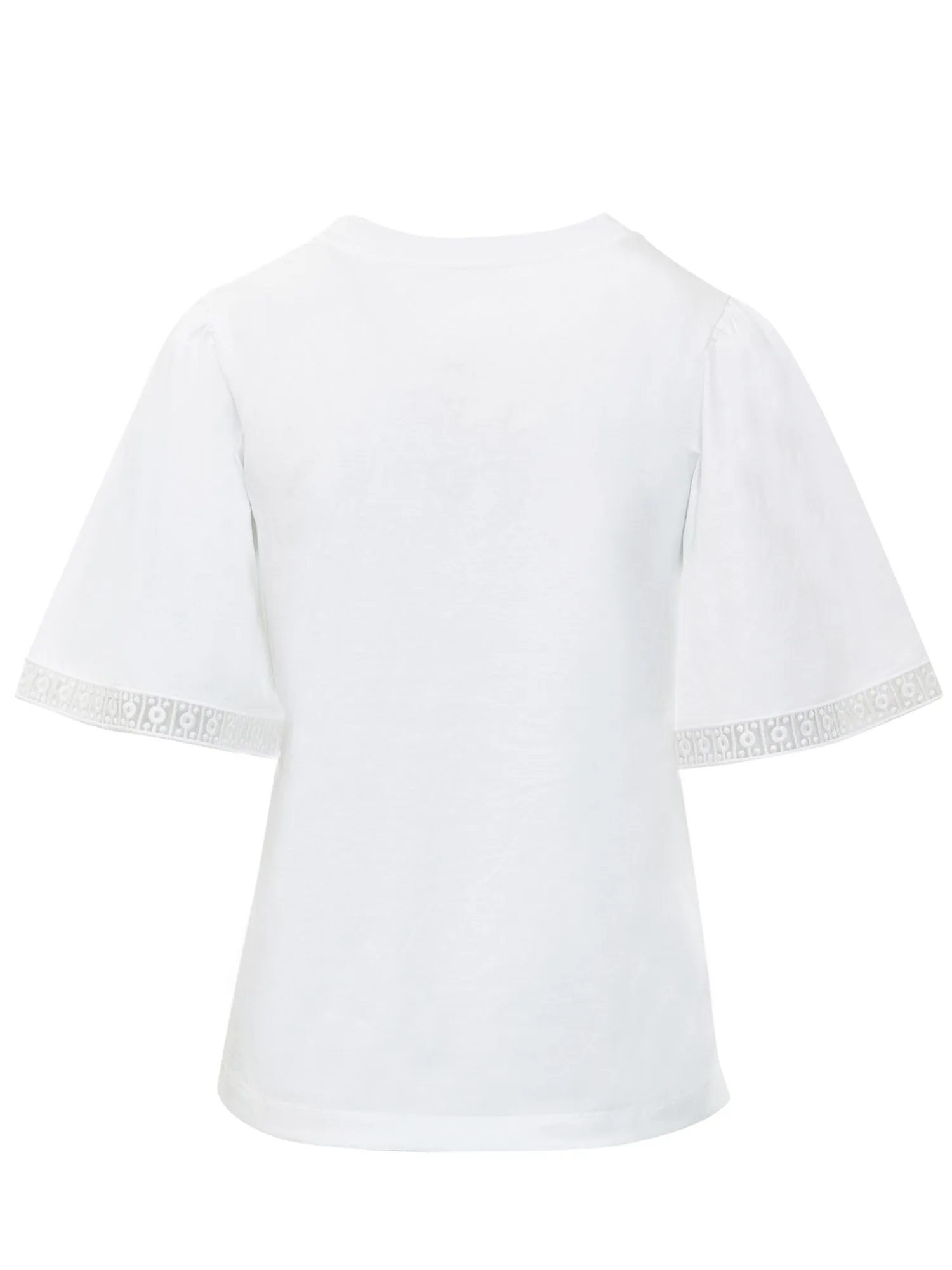 See By Chlo Sheer Panelled Embroidered Crewneck Top