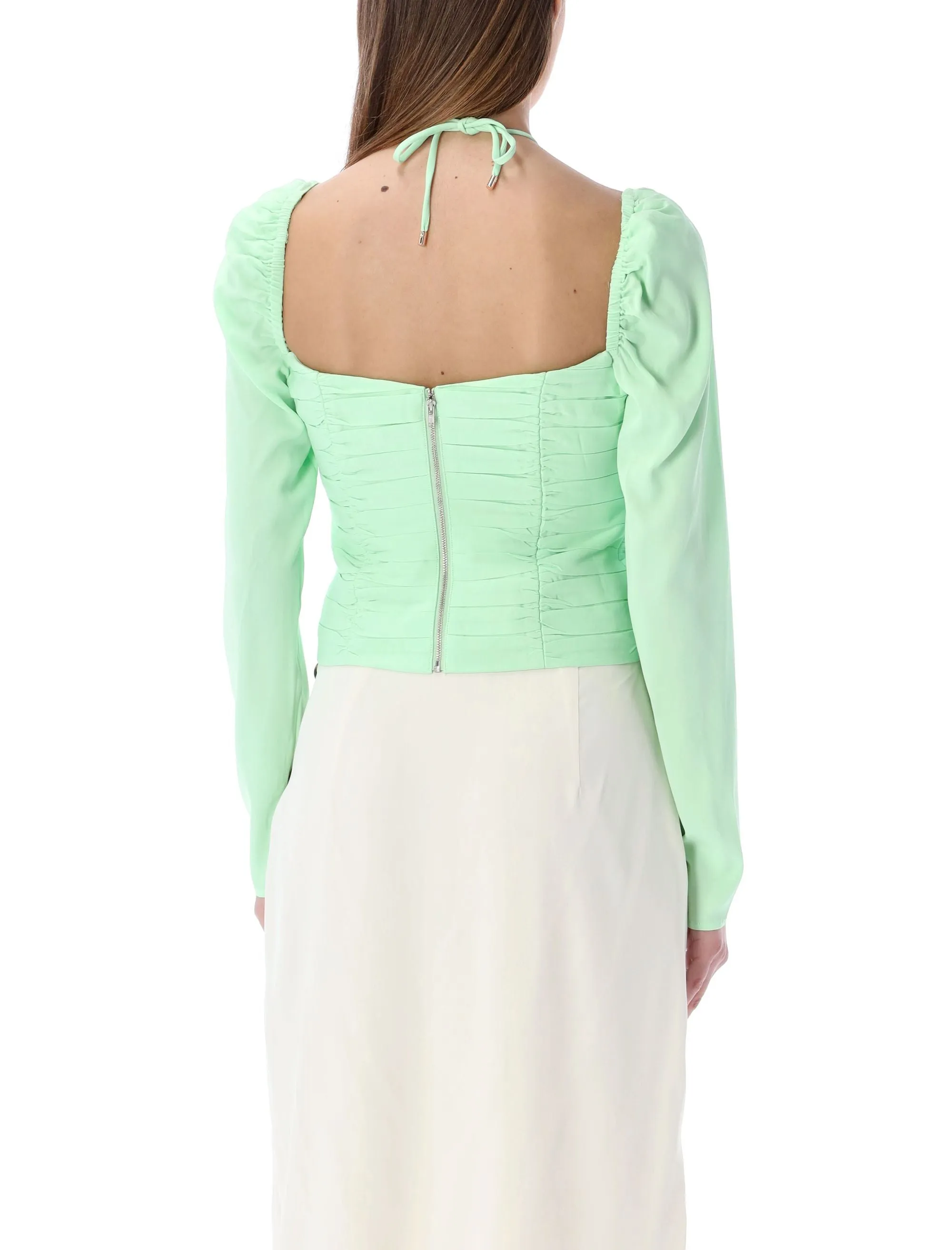 Self-Portrait Cut-Out Halter Neck Ruched Top