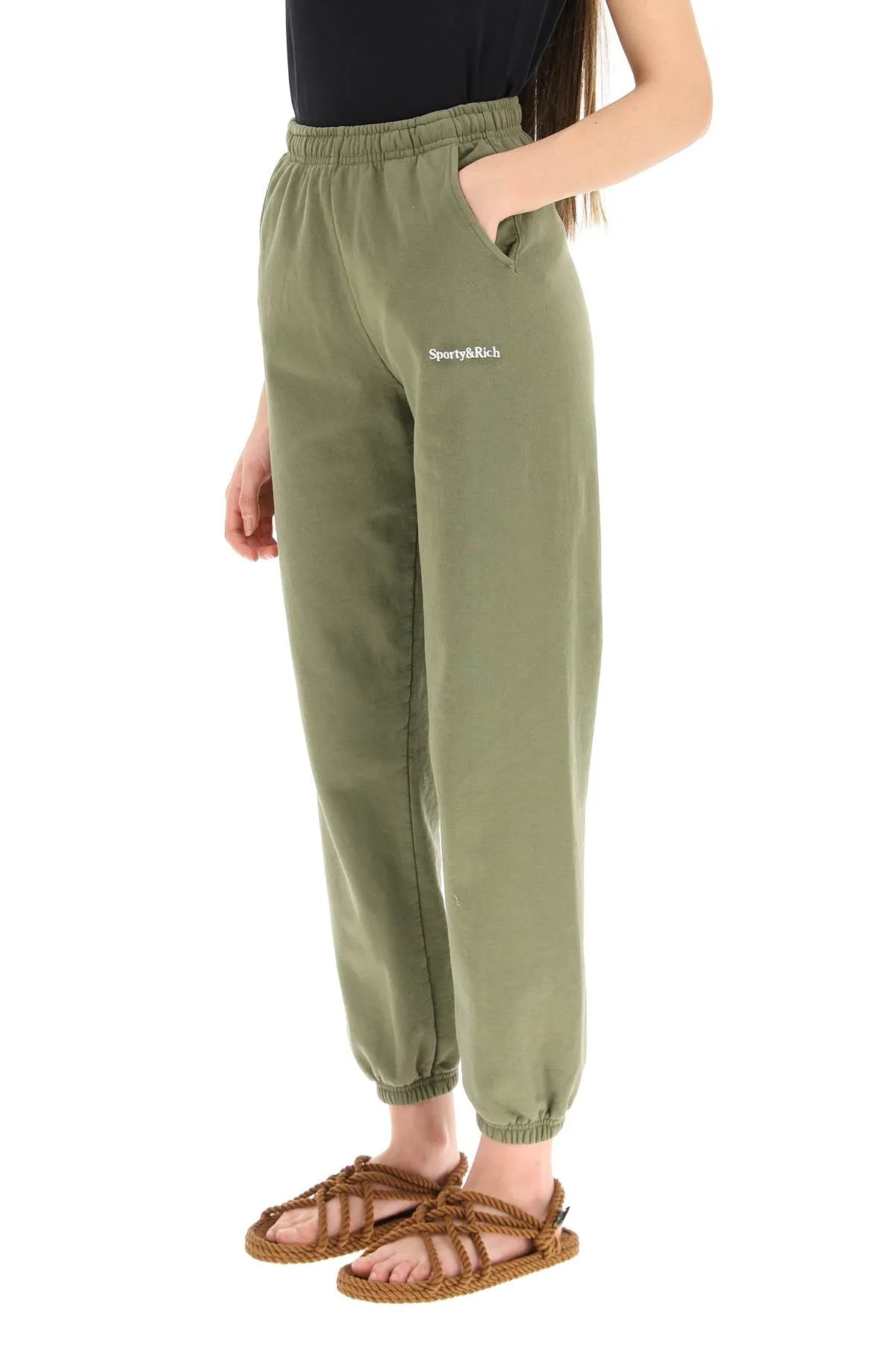 Sporty & Rich Logo Embroidered Sweatpants