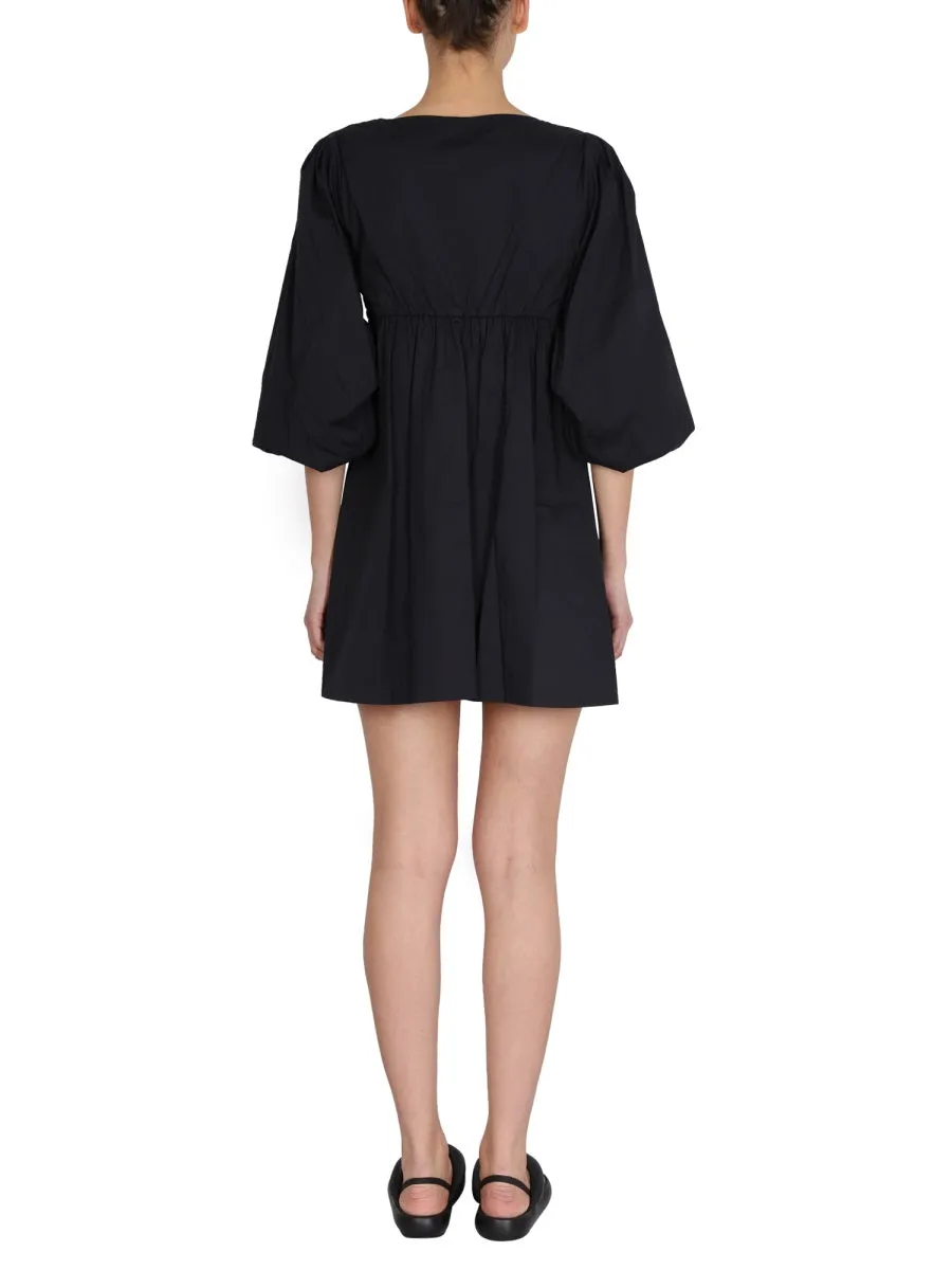 Staud Sophie Puff-Sleeved Mini Dress