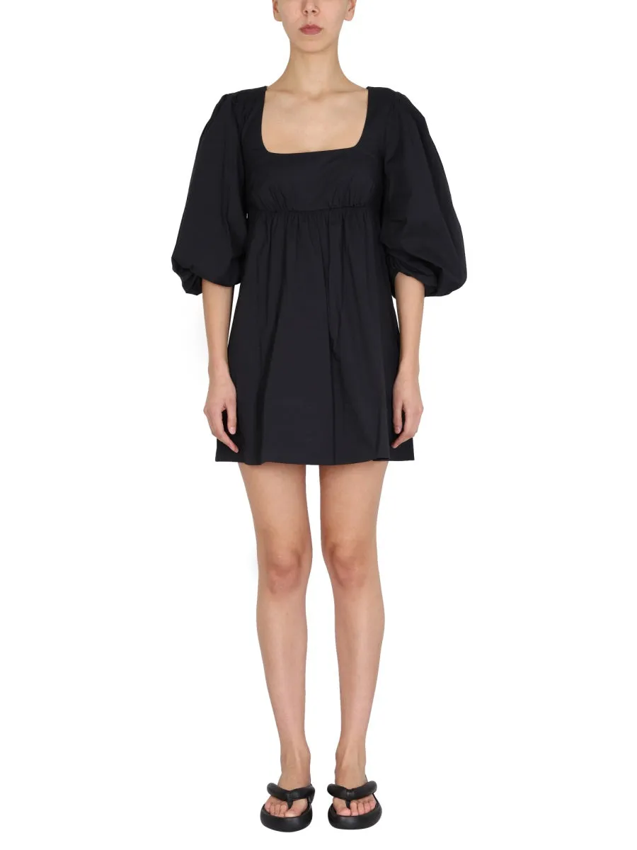 Staud Sophie Puff-Sleeved Mini Dress