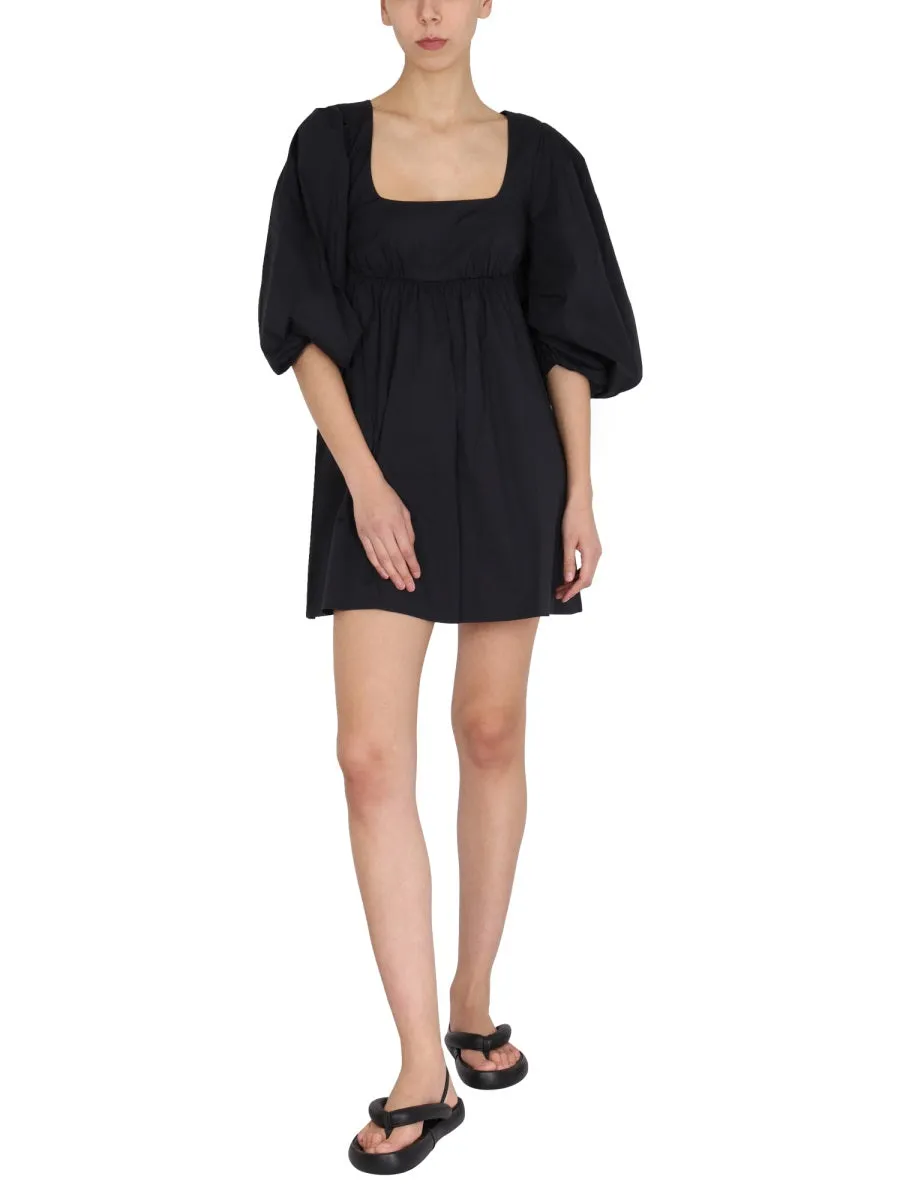 Staud Sophie Puff-Sleeved Mini Dress